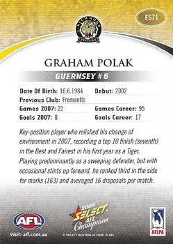 2008 Select AFL Champions - Blue Foil Signatures #FS71 Graham Polak Back
